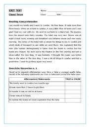 English Worksheet: A trip to London