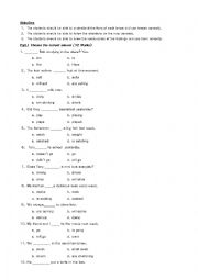 English Worksheet: Tenses, feeling and Directions