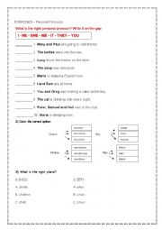 English Worksheet: Personal pronouns