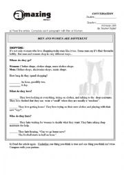 English Worksheet: Women and Men 