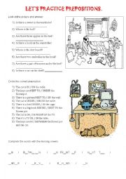 English Worksheet: PREPOSITION OF PLACE