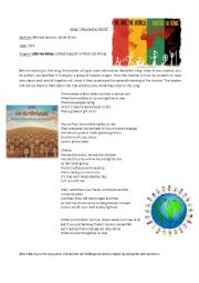 English Worksheet: We are the world