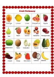 English Worksheet: Fruit Pictionary