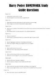 English Worksheet: Harry Potter Holiday Home work 