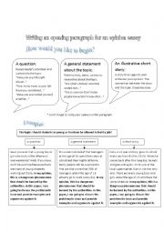 writing an opinion essay - opening paragraph