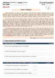 English Worksheet: A global test -2- for 2nd year BAC students (in Morocco) 