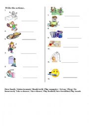 English Worksheet: Toms Daily Routine