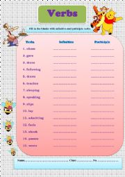 English Worksheet: Verbs