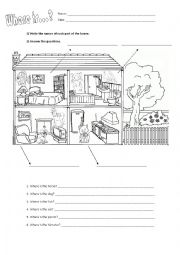 English Worksheet: Parts of a house