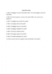 English Worksheet: Superlatives Quiz