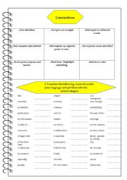 English Worksheet: Connectives PLUS EXERCISES 