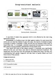 English Worksheet: Drug-resistant malaria