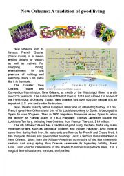 English Worksheet: New Orleans - A brief history and its tradition of a good living