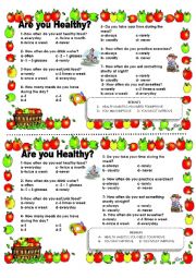 HEALTH HABITS - QUIZ