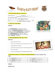 English Worksheet: ROAR by KATY PERRY