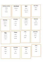 English Worksheet: Taboo cards