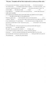 English Worksheet: Past Tenses-Simple or Continuous