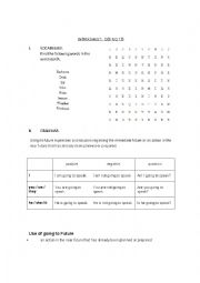 English Worksheet: Going to Future