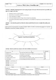 English Worksheet: lesson 11: Whats your friendship style