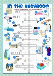 English Worksheet: Bathroom Crossword Puzzle