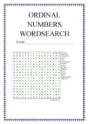 Ordinals Wordsearch