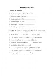 English Worksheet: POSSESSIVES