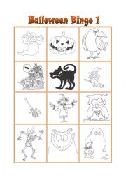 English Worksheet: Halloween Bingo