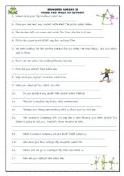 English Worksheet: Reported Speech Practice