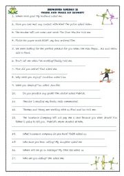 English Worksheet: Reported Speech Practice