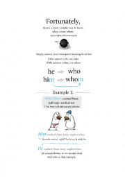 English Worksheet: Who vs Whom