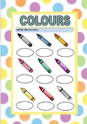 English Worksheet: Colours