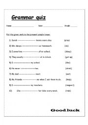 English Worksheet: present simple