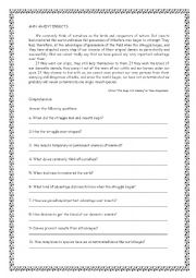 English Worksheet: Man against insects