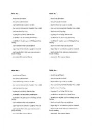 English Worksheet: class mingle i think that