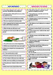 English Worksheet: Practice 2: mistakes & have/get something done (+key)