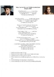 English Worksheet: Make you feel my love