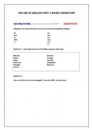 English Worksheet: WORD FORMATIONS