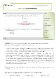 English Worksheet: Family relationships part 2