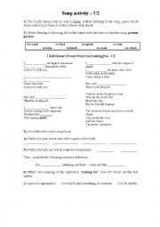 English Worksheet: U2 - Song activity (Present Perfect)