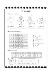 English Worksheet: Halloween activities