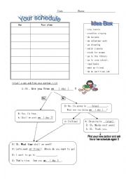 English Worksheet: When are you free?