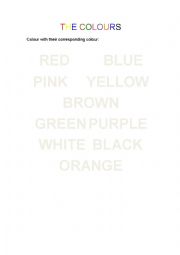 English Worksheet: The colours