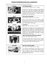 English Worksheet: READING COMPREHENSION AND INFORMATION TRANSFER  PRACTICE 