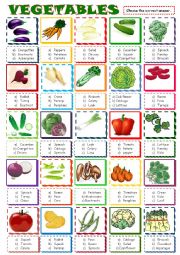English Worksheet: Vegetables:Multiple choice activity