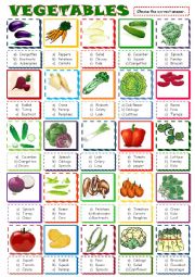 Vegetables:Multiple choice activity