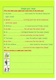 simple past tense worksheet