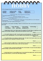 English Worksheet: Hobby