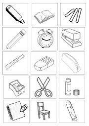 English Worksheet: Objects found in the classroom