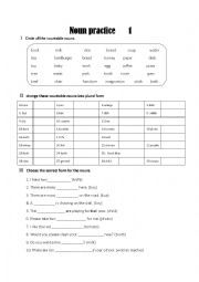 English Worksheet: plural form nouns practice