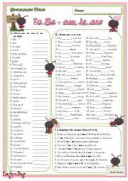 English Worksheet: Grammar Time Series -  Subject Pronouns - To Be